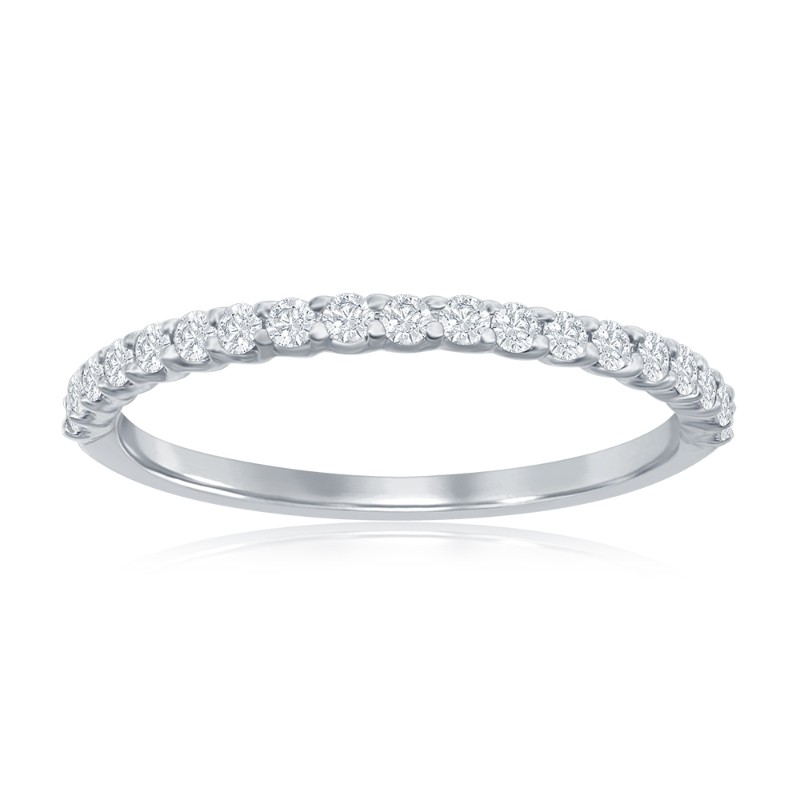 14K White Gold Micro Pav&eacute; Diamond Band