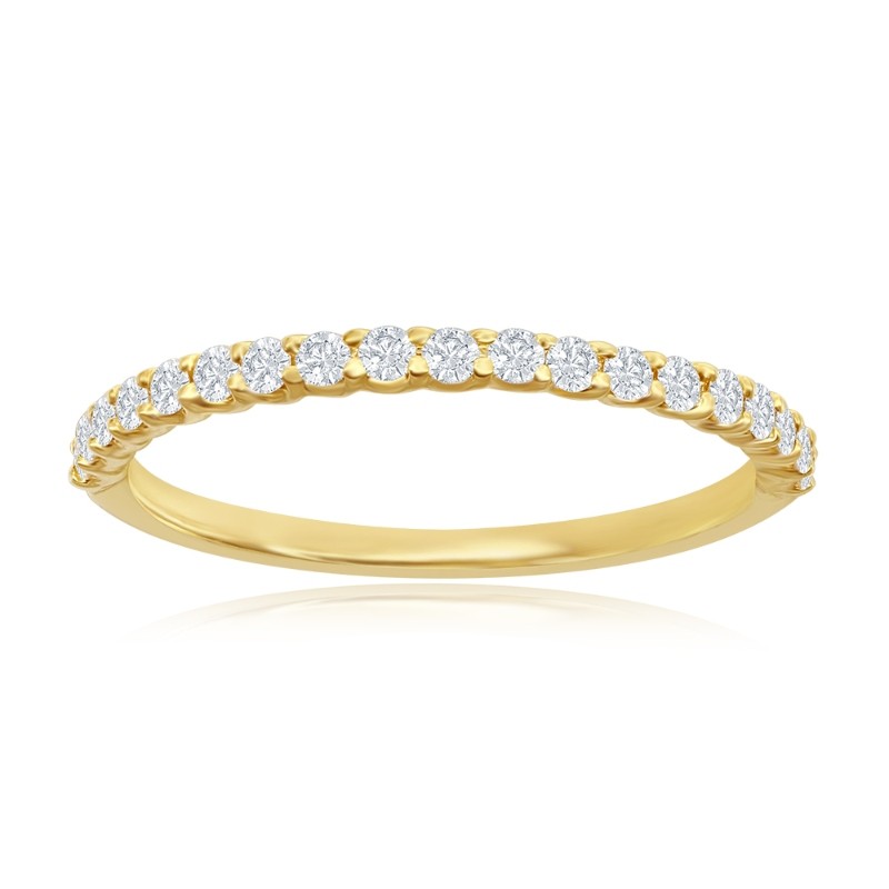 14K Yellow Gold Micro Pav&eacute; Diamond Band