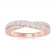 14K Rose Gold Crossover Diamond Band