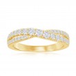 14K Yellow Gold Crossover Diamond Band
