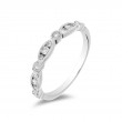 14K White Gold Scalloped Diamond Band