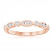 14K Rose Gold Scalloped Diamond Band