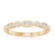 14K Yellow Gold Scalloped Diamond Band