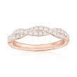 14K Rose Gold Twist Diamond Band