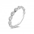 14K White Gold Scalloped Diamond Band