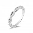 14K White Gold Scalloped Diamond Band