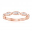 14K Rose Gold Scalloped Diamond Band