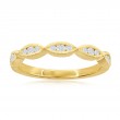 14K Yellow Gold Scalloped Diamond Band
