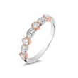 14K Two-Tone Alternating Miligrain Diamond Band