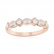 14K Rose Gold Alternating Miligrain Diamond Band