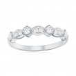 14K White Gold Alternating Miligrain Diamond Band