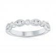 14K White Gold Scalloped Diamond Band