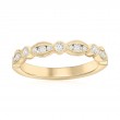 14K Yellow Gold Scalloped Diamond Band