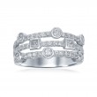 14K White Gold Layered Bezel Accent Anniversary Band