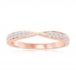 14K Rose Gold Pinched Diamond Band