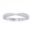 14K White Gold Pinched Diamond Band