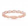 14K Rose Gold Miligrain Twist Diamond Band