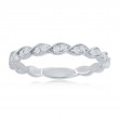 14K White Gold Miligrain Twist Diamond Band