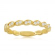 14K Yellow Gold Miligrain Twist Diamond Band