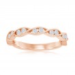 14K Rose Gold Miligrain Twist Diamond Band