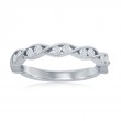 14K White Gold Miligrain Twist Diamond Band