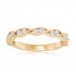 14K Yellow Gold Miligrain Twist Diamond Band