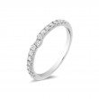 14K White Gold Curved Diamond Band