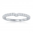 14K White Gold Curved Diamond Band