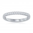 14K White Gold Miligrain Bezel Diamond Band