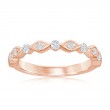 14K Rose Gold Scalloped Diamond Band