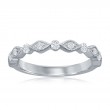 14K White Gold Scalloped Diamond Band
