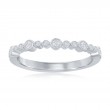 14K White Gold Miligrain Bezel Diamond Band