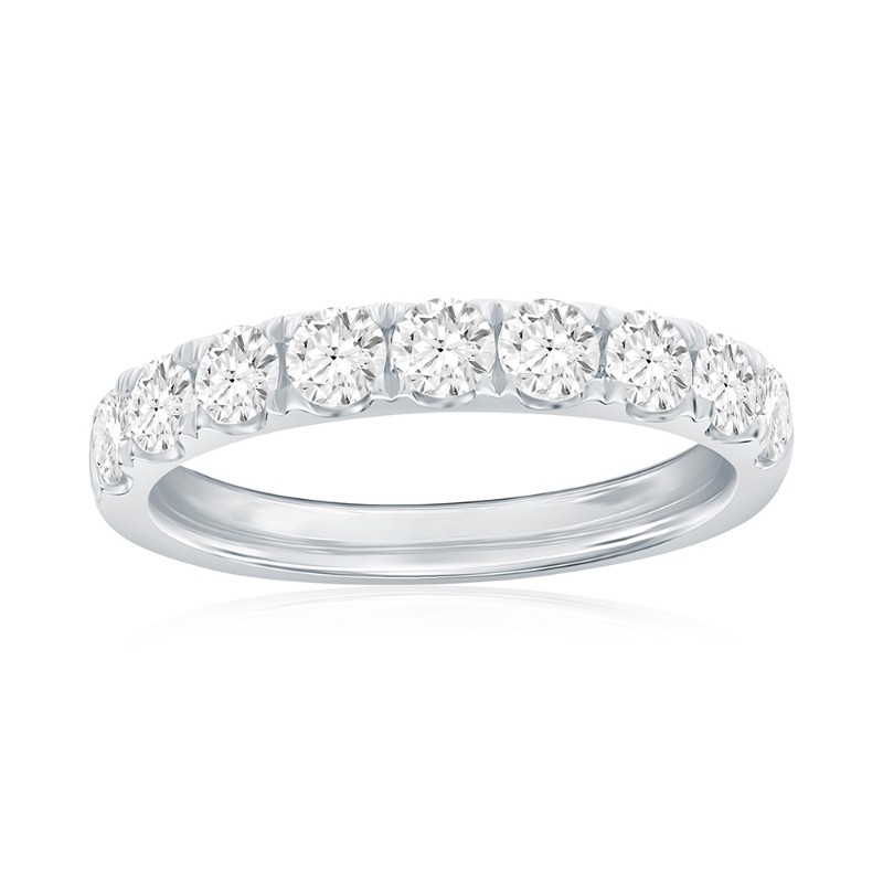 14K White Gold Pav&eacute; Diamond Band