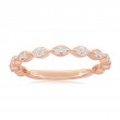 14K Rose Gold Scalloped Diamond Band