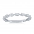 14K White Gold Scalloped Diamond Band