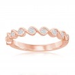 14K Rose Gold Miligrain Twist Diamond Band