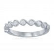 14K White Gold Miligrain Twist Diamond Band