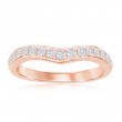 14K Rose Gold Curved Diamond Band