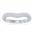 14K White Gold Curved Diamond Band