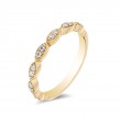 14K Yellow Gold Scalloped Diamond Band