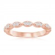 14K Rose Gold Scalloped Diamond Band
