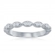 14K White Gold Scalloped Diamond Band