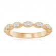 14K Yellow Gold Scalloped Diamond Band