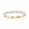 14K Yellow Gold Alternating Baguette and Round Diamond Band