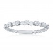 14K White Gold Beaded Diamond Band