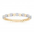 14K Yellow Gold Beaded Diamond Band