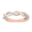 14K Rose Gold Twist Diamond Band