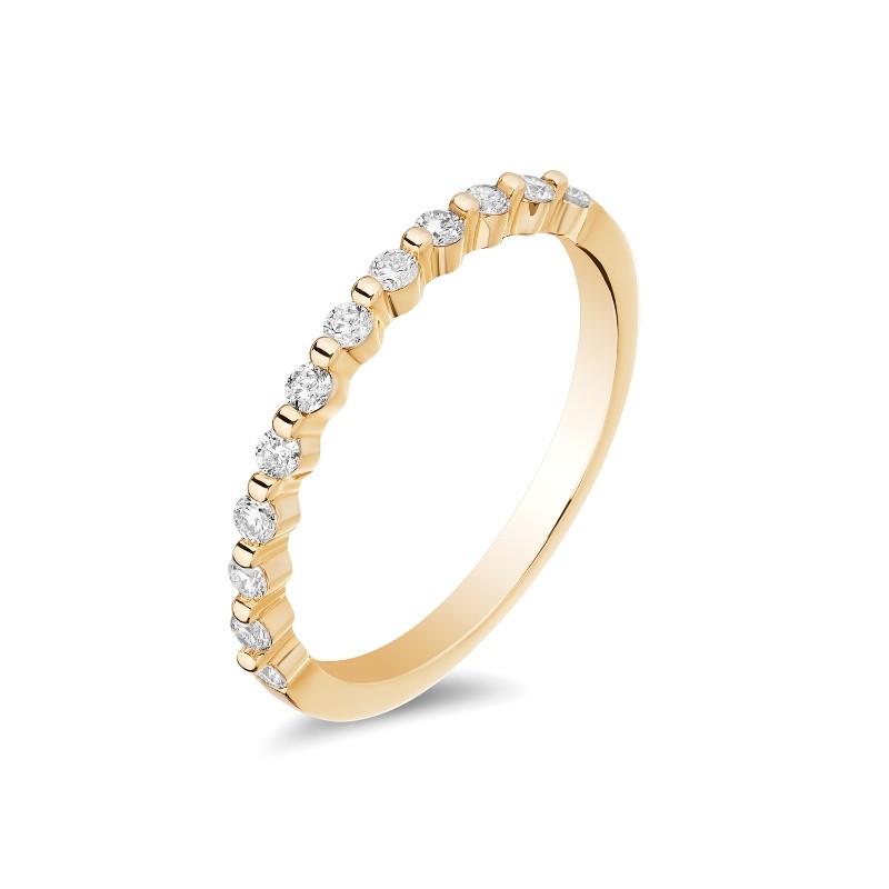 14K Yellow Gold Shared Prong Diamond Band