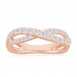 14K Rose Gold Crossover Diamond Band