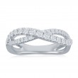 14K White Gold Crossover Diamond Band